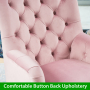 Chatsworth Blush Pink Velvet Button Upholstered Armchair