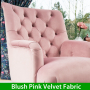 Chatsworth Blush Pink Velvet Button Upholstered Armchair