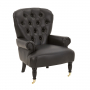 Bolesworth Button Back Armchair with Black Faux Leather