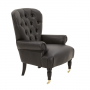 Bolesworth Button Back Armchair with Black Faux Leather