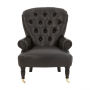 Bolesworth Button Back Armchair with Black Faux Leather