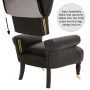 Bolesworth Button Back Armchair with Black Faux Leather