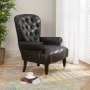 Bolesworth Button Back Armchair with Black Faux Leather