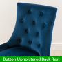 Luxury Blue Velvet Scoop Back Office Chair