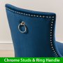 Luxury Blue Velvet Scoop Back Office Chair