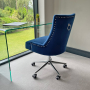 Luxury Blue Velvet Scoop Back Office Chair