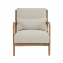 Boho Armchair with Natural Linen Fabric