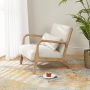 Boho Armchair with Natural Linen Fabric