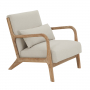 Boho Armchair with Natural Linen Fabric