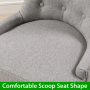 Luxury Grey Fabric Scoop Back Office Chair