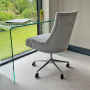 Luxury Grey Fabric Scoop Back Office Chair