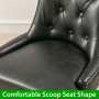 Luxury Black Faux Leather Scoop Back Office Chair