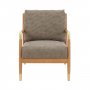 Danish Mid Century Accent Armchair with Brown Suede Faux Leather