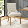 Luxury Natural Linen Fabric Scoop Back Dining Chair – Limed Oak Legs