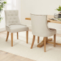 Luxury Natural Linen Fabric Scoop Back Dining Chair – Limed Oak Legs