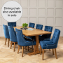 Solid Oak Medium Extending Dining Table + 6 x Blue Velvet Scoop Chairs