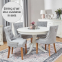 Wilmslow White Round Dining Table with 4 Grey Fabric Scoop Chair Set