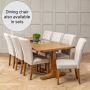 Solid Oak Refectory 2.4m Dining Table and 8 Bunbury Oatmeal Chairs