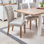 Solid Oak Refectory 2.4m Dining Table and 8 Bunbury Oatmeal Chairs