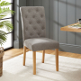 Bunbury Grey Fabric Dining Chair with Oak Legs