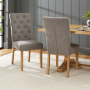 Bunbury Grey Fabric Dining Chair with Oak Legs