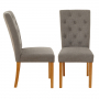 Bunbury Grey Fabric Dining Chair with Oak Legs