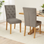 Bunbury Grey Fabric Dining Chair with Oak Legs