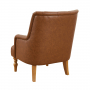 Chatsworth Tan Brown Faux Leather Button Upholstered Armchair