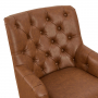 Chatsworth Tan Brown Faux Leather Button Upholstered Armchair