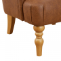 Chatsworth Tan Brown Faux Leather Button Upholstered Armchair