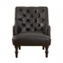 Chatsworth Black Faux Leather Button Upholstered Armchair