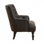 Chatsworth Black Faux Leather Button Upholstered Armchair