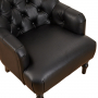 Chatsworth Black Faux Leather Button Upholstered Armchair