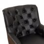 Chatsworth Black Faux Leather Button Upholstered Armchair