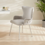 Amore Grey Velvet Dining Chair with Chrome Legs