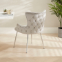 Amore Grey Velvet Dining Chair with Chrome Legs