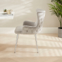 Amore Grey Velvet Dining Chair with Chrome Legs