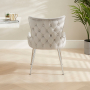 Amore Grey Velvet Dining Chair with Chrome Legs