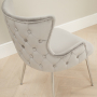 Amore Grey Velvet Dining Chair with Chrome Legs