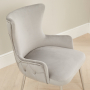 Amore Grey Velvet Dining Chair with Chrome Legs