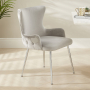 Amore Grey Velvet Dining Chair with Chrome Legs