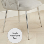 Amore Grey Velvet Dining Chair with Chrome Legs