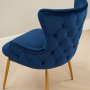 Amore Blue Velvet Dining Chair with Gold Legs