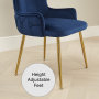 Amore Blue Velvet Dining Chair with Gold Legs