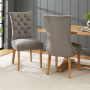 Chester Grey Fabric Dining Chair with Oak Legs