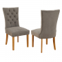 Chester Grey Fabric Dining Chair with Oak Legs