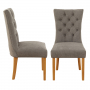 Chester Grey Fabric Dining Chair with Oak Legs