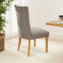 Chester Grey Fabric Dining Chair with Oak Legs