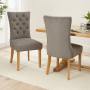 Chester Grey Fabric Dining Chair with Oak Legs