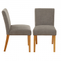 Monty Grey Fabric Dining Chair with Oak Legs